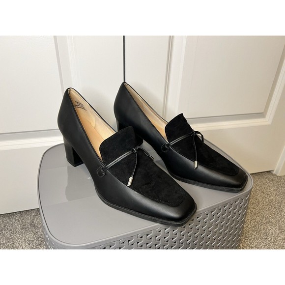Womens Journee Collection Crawford Black Loafer Cushioned Chunky Heel Size 12 - Picture 1 of 13